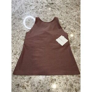 Beyond Yoga Spacedye Focus Tank Brown High Neck Racerback Shelf Bra Top Large